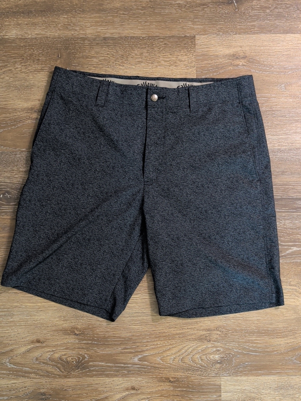 Callaway 5 Pocket Charcoal Micro-Pattern Flat Front Golf Shorts